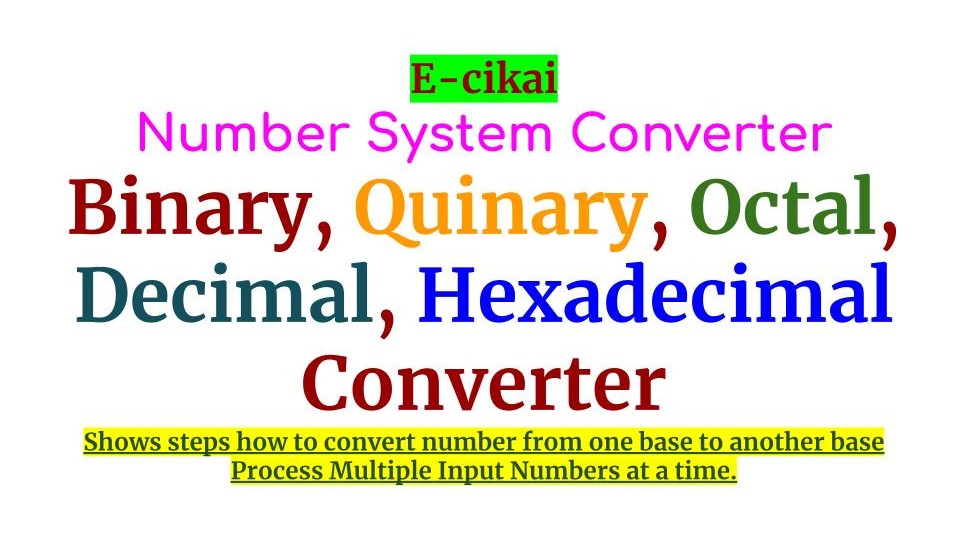 Number System calculator & Converter